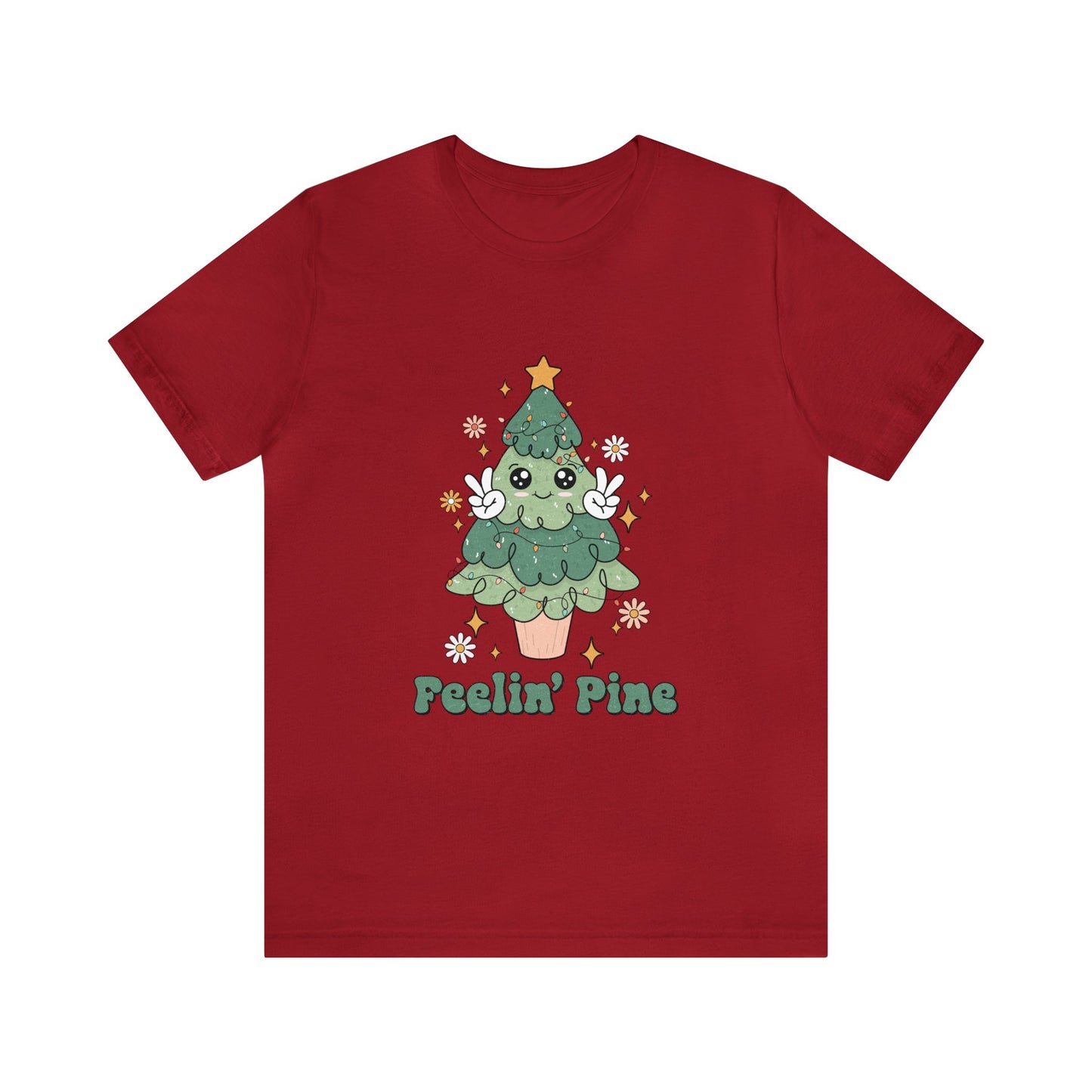 Feelin' Pine Women's Short Sleeve Christmas Tree T Shirt