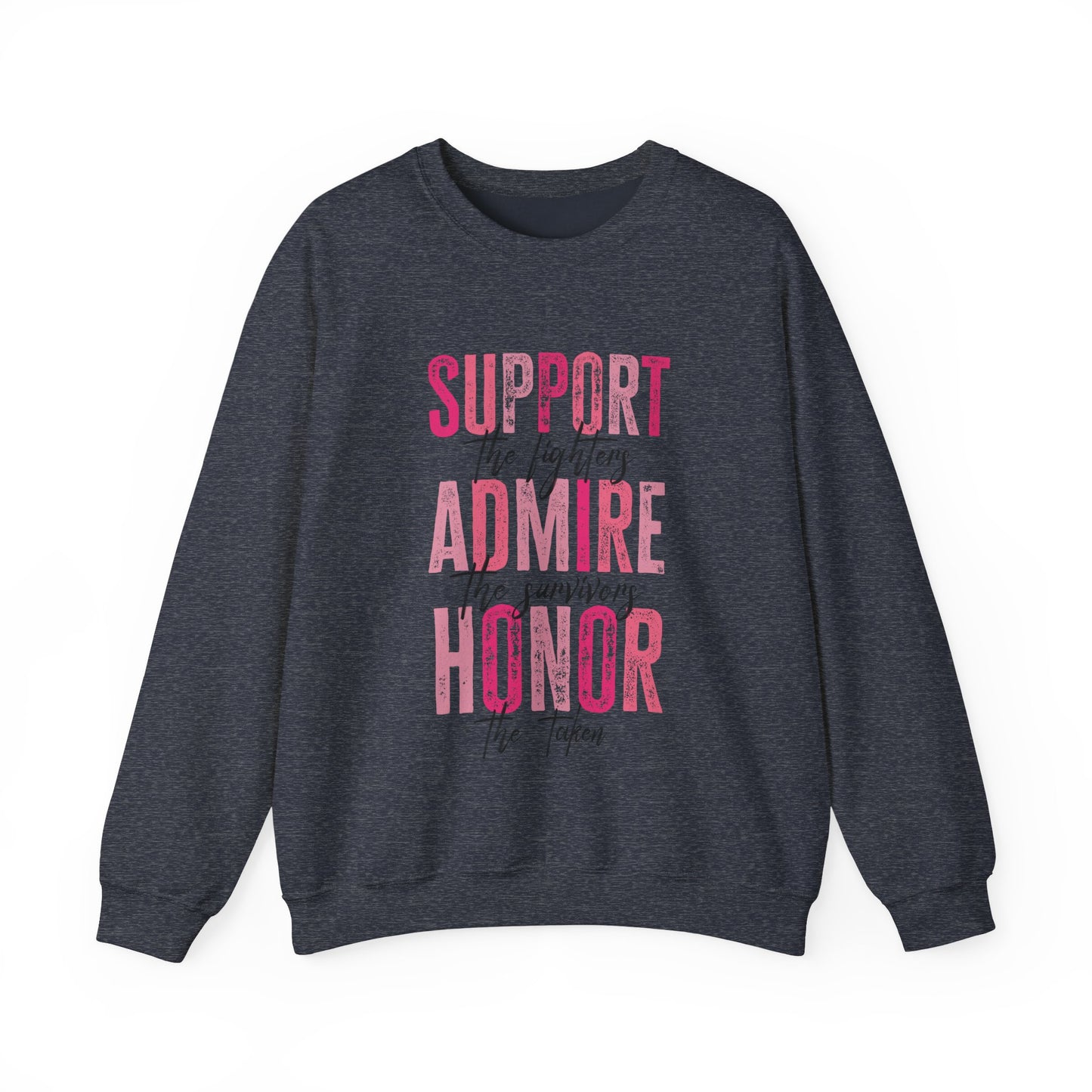 Support Admire Honor Breast Cancer Awareness Women's Crewneck Sweatshirt