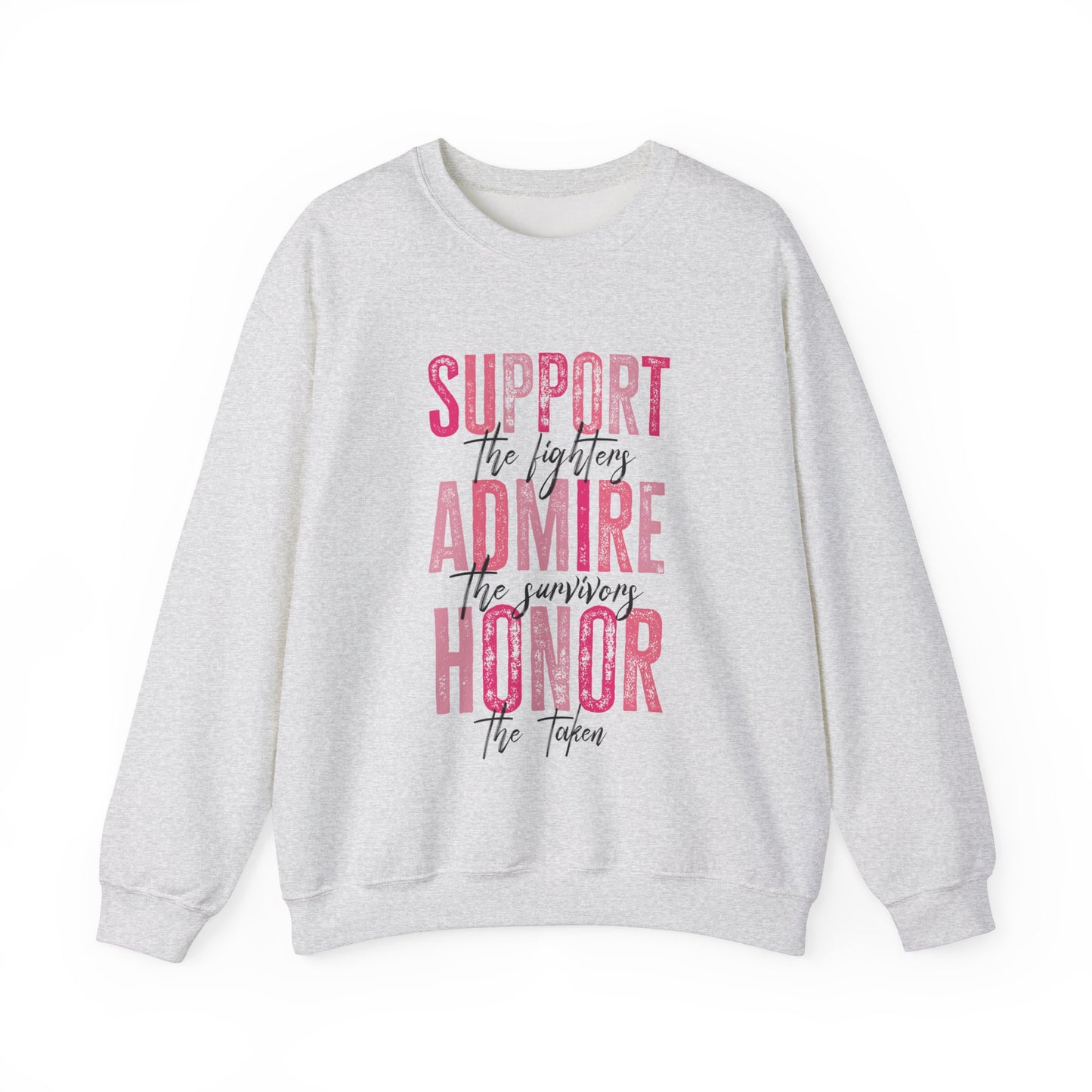 Support Admire Honor Breast Cancer Awareness Women's Crewneck Sweatshirt