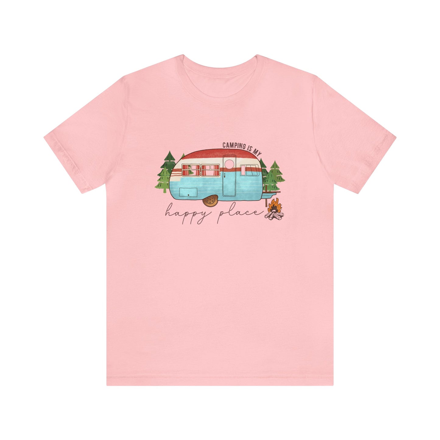 Camping is my happy place adult unisex Tshirt