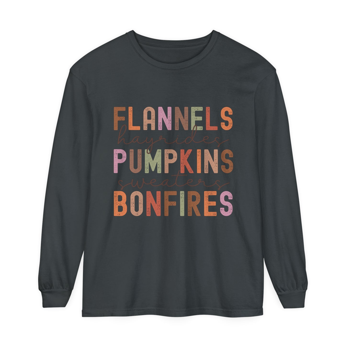 Flannels & Pumpkins Loose Long Sleeve T-Shirt