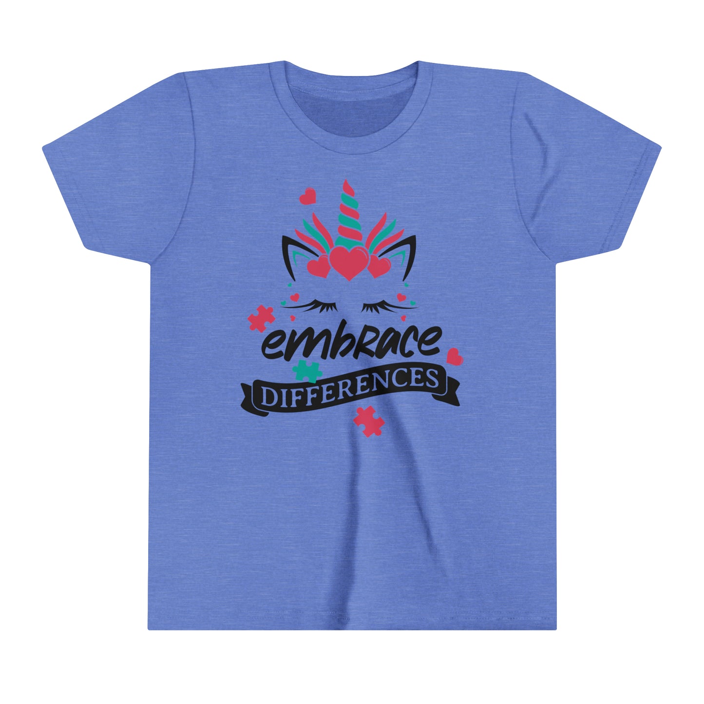 Embrace Differences Unicorn Autism Advocate Youth Shirt