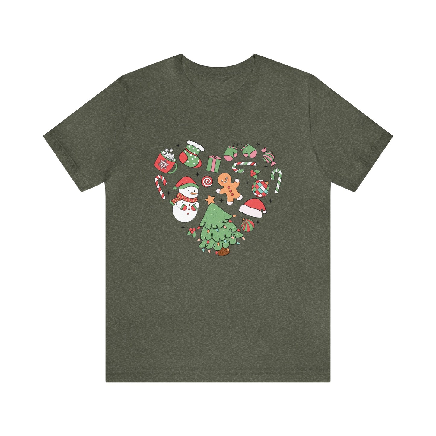 Christmas Heart Women's Short Sleeve Christmas T Shirt