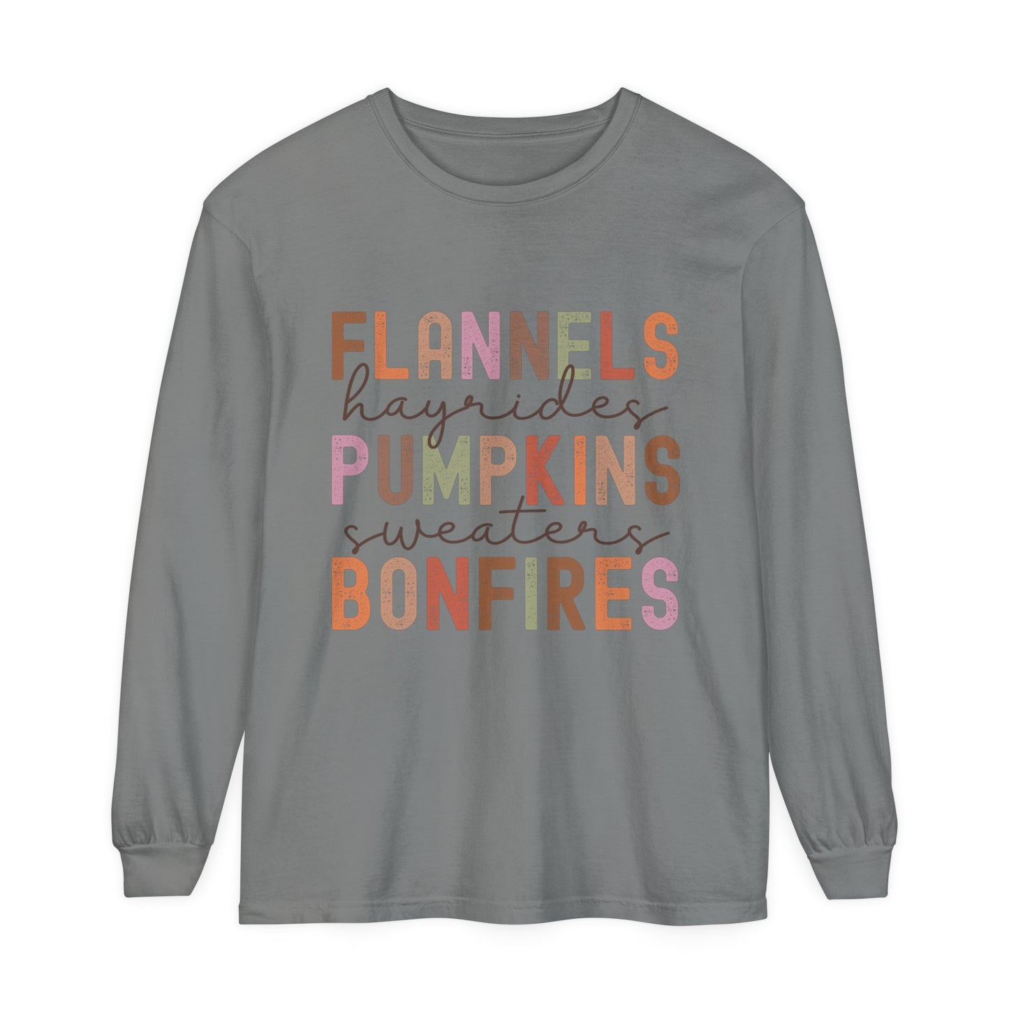 Flannels & Pumpkins Loose Long Sleeve T-Shirt