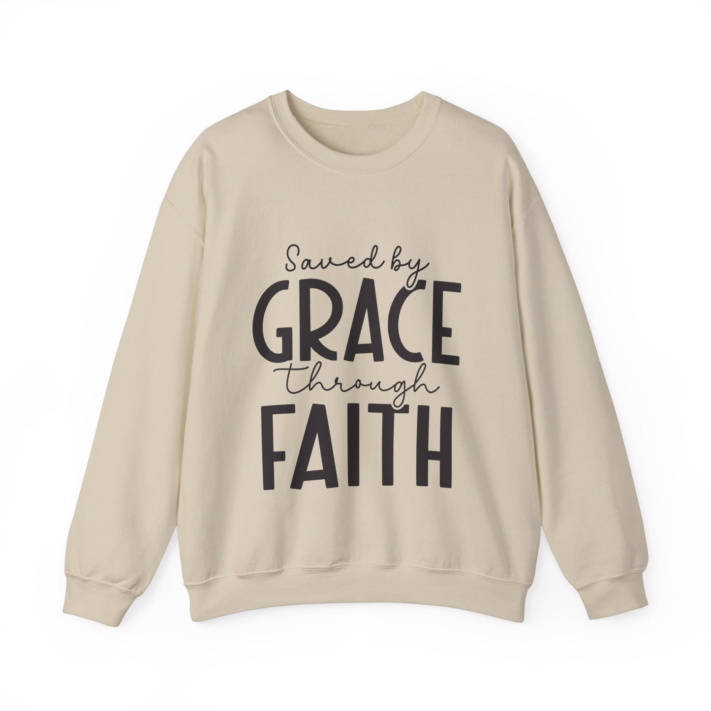Saved By Grace Women's Easter Bible Verse Sweatshirt