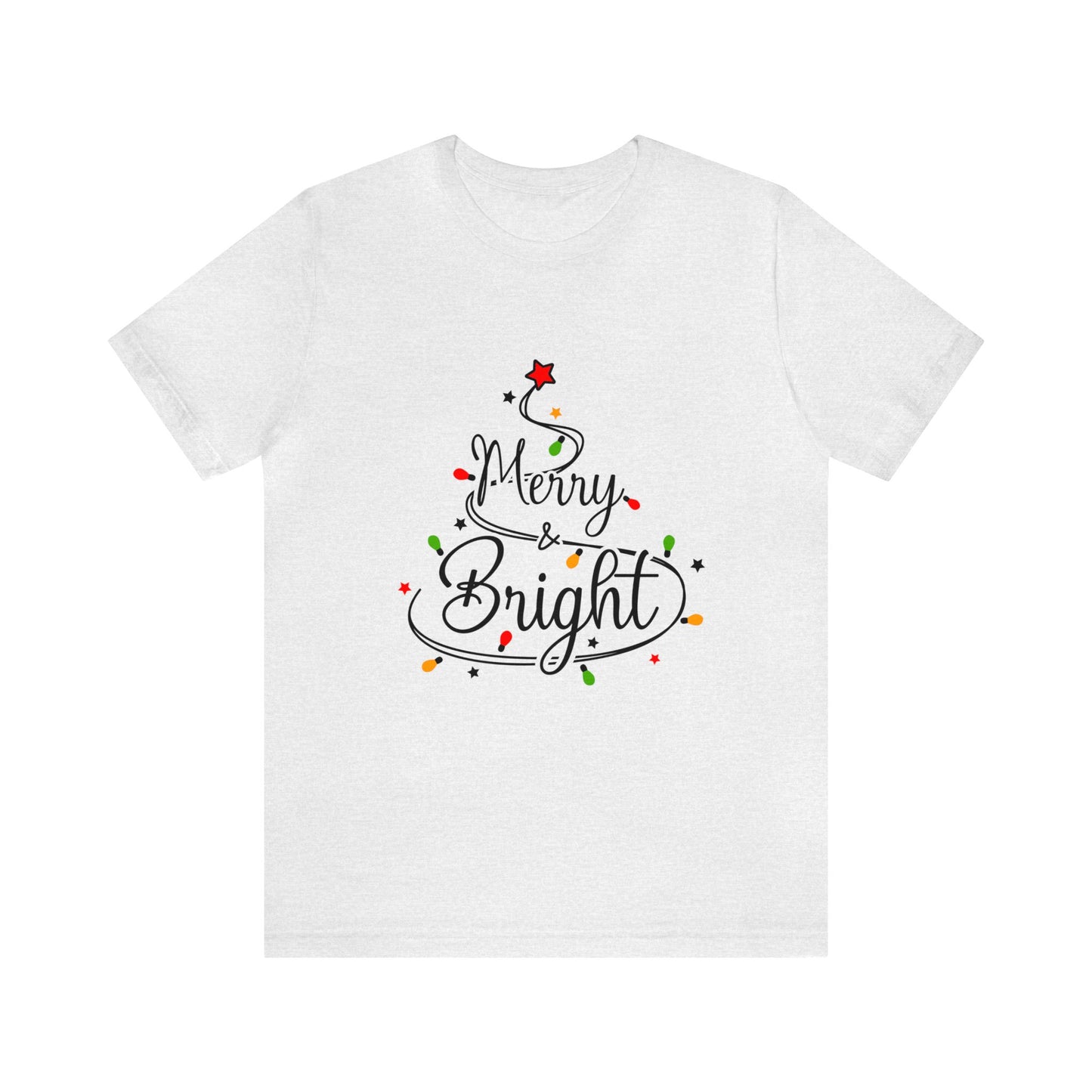 Merry & Bright Women's Short Sleeve Christmas Tree T Shirt