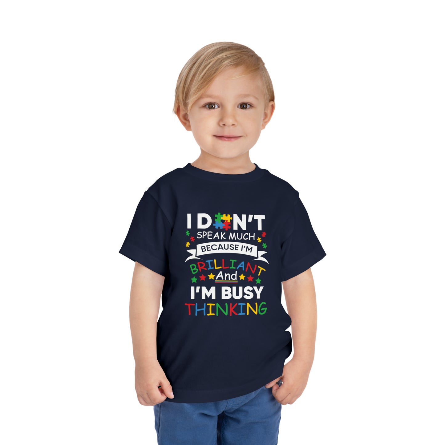 I don't speak much Autism Awareness Advocate Toddler Short Sleeve Tee