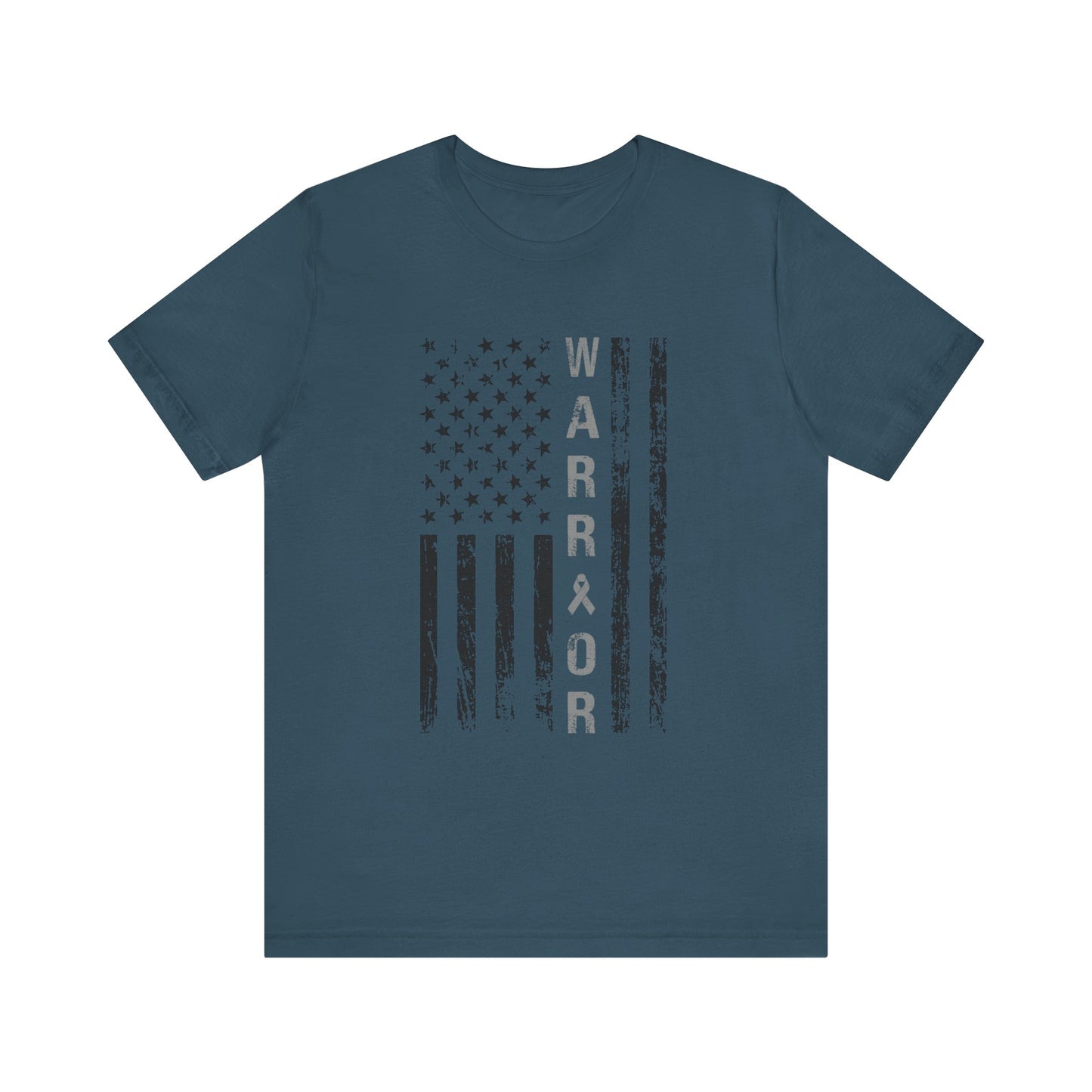 Brain Cancer Fighter Survivor Advocate American Flag Adult Unisex Tshirt