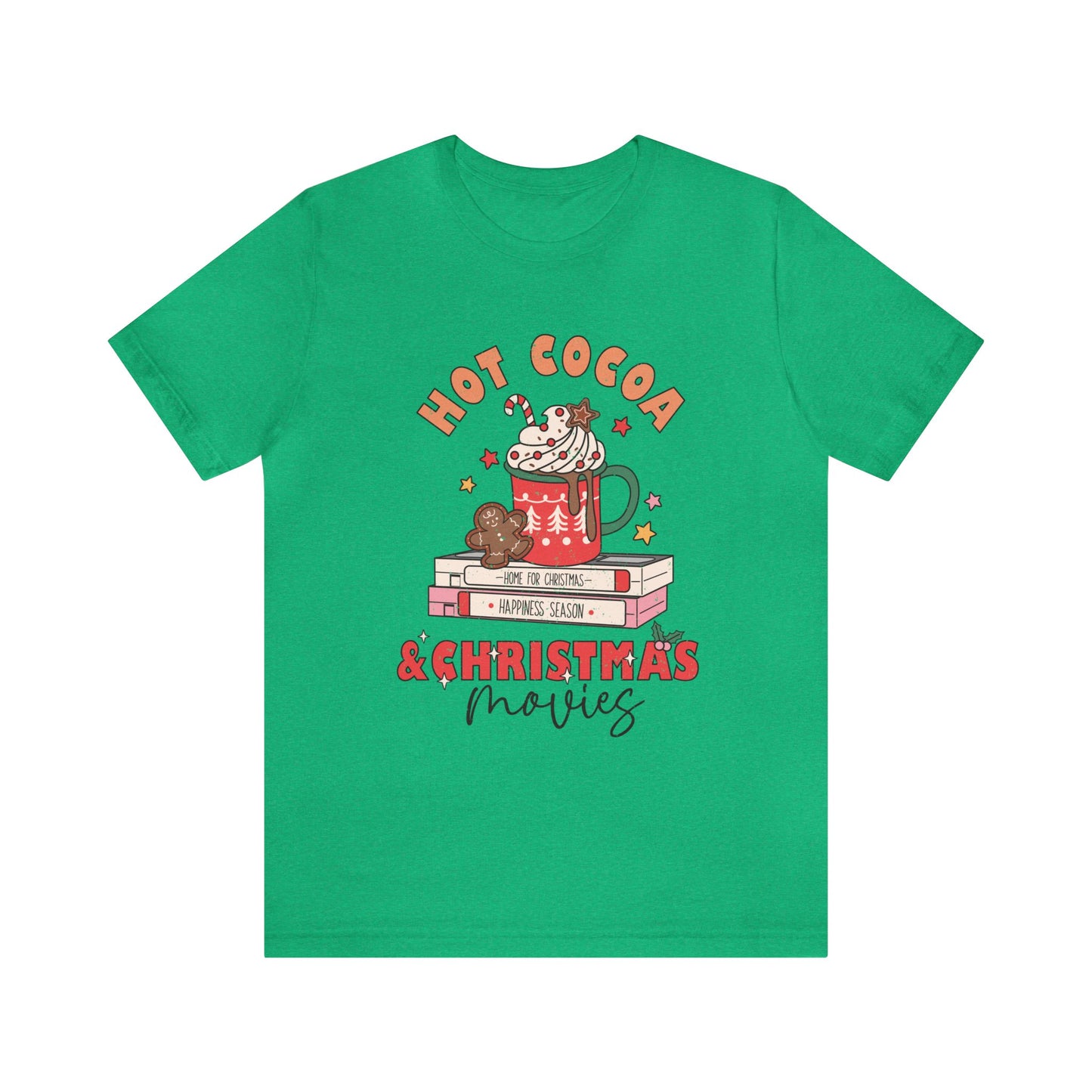 Hot Cocoa and Christmas Movies Women's Short Sleeve Christmas T Shirt