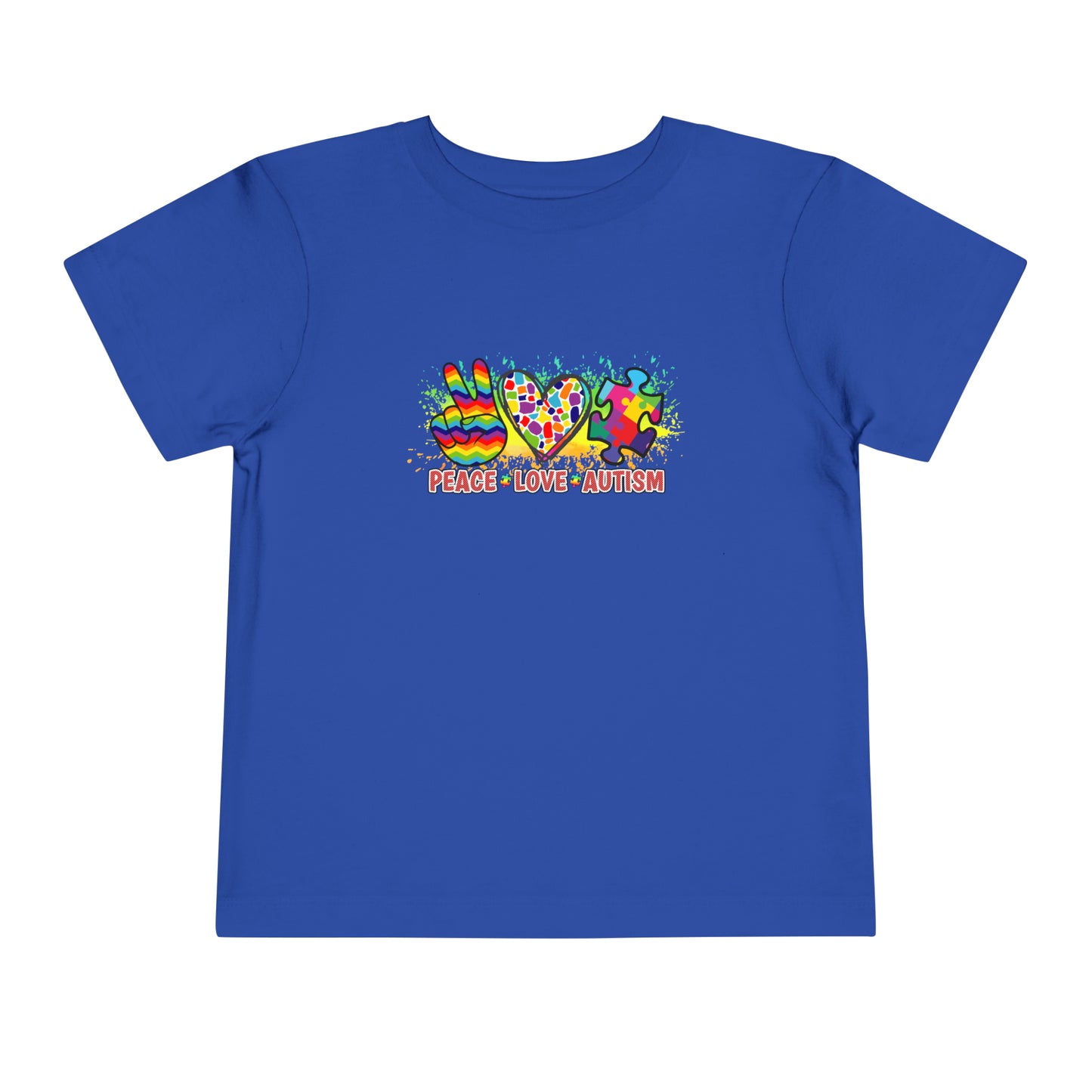 Peace Love Autism Awareness Advocate Toddler Short Sleeve Tee