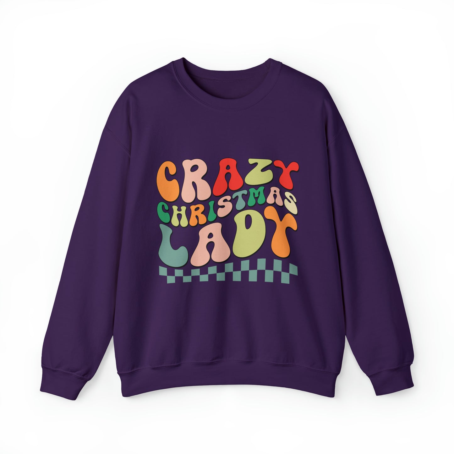 Crazy Christmas Lady Retro Women's Christmas Crewneck Sweatshirt
