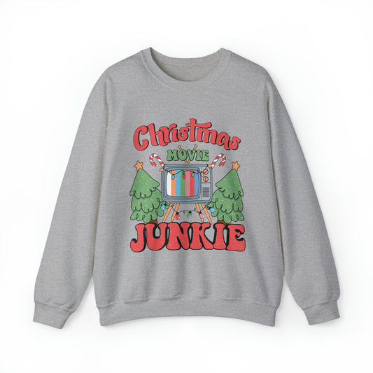 Christmas Movie Junkie Adult Unisex Christmas Crewneck Sweatshirt