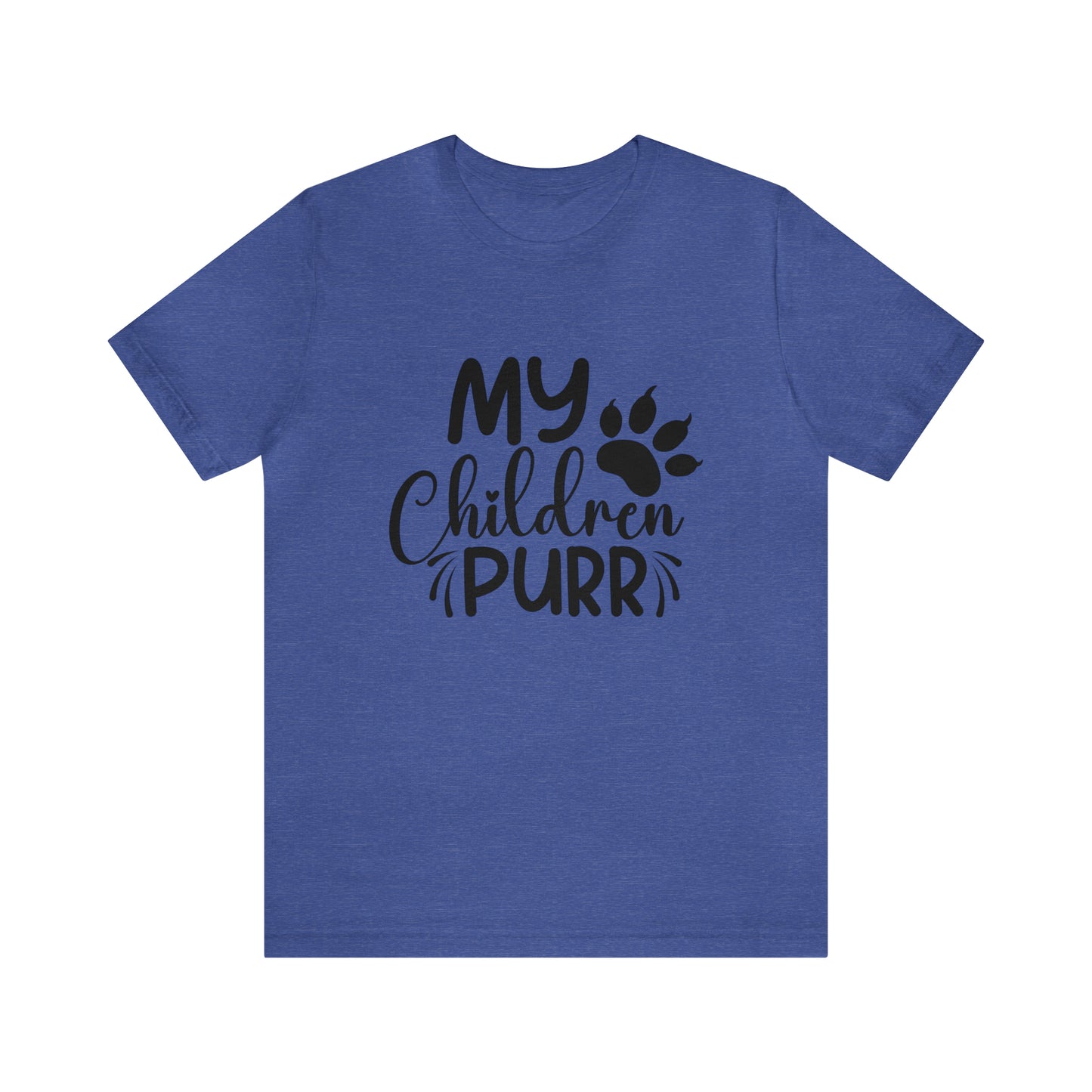 My children purr Cat mom  Short Sleeve Women's Tee