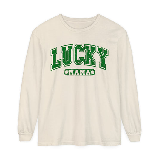 Lucky Mama St. Patrick's Day Women's Loose Long Sleeve T-Shirt