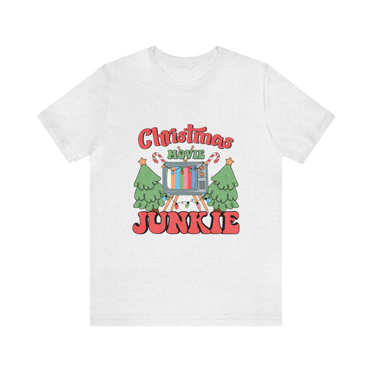 Christmas Movie Junkie Women's Short Sleeve Christmas T Shirt