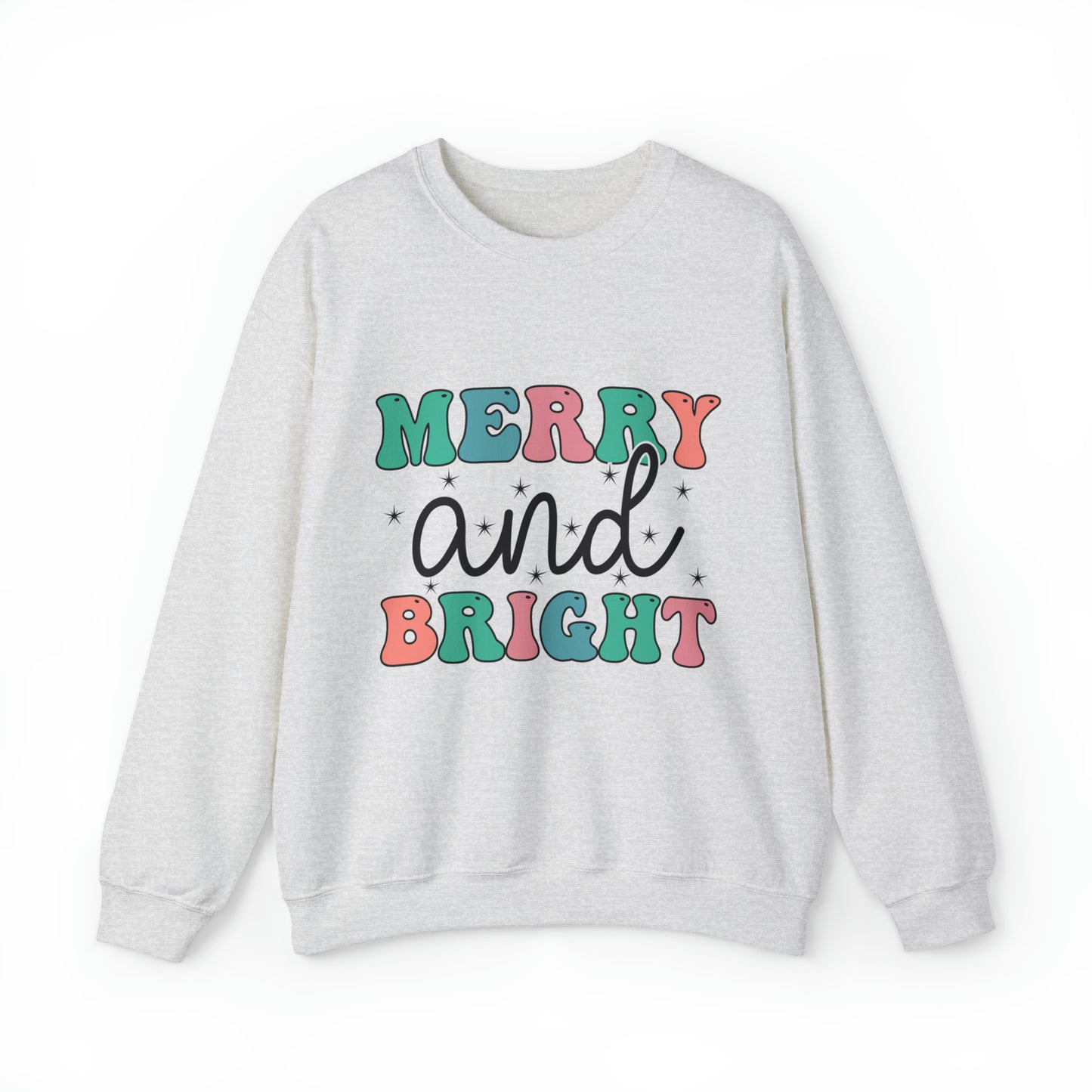 Merry and Bright Women's Santa Christmas Crewneck Sweatshirt