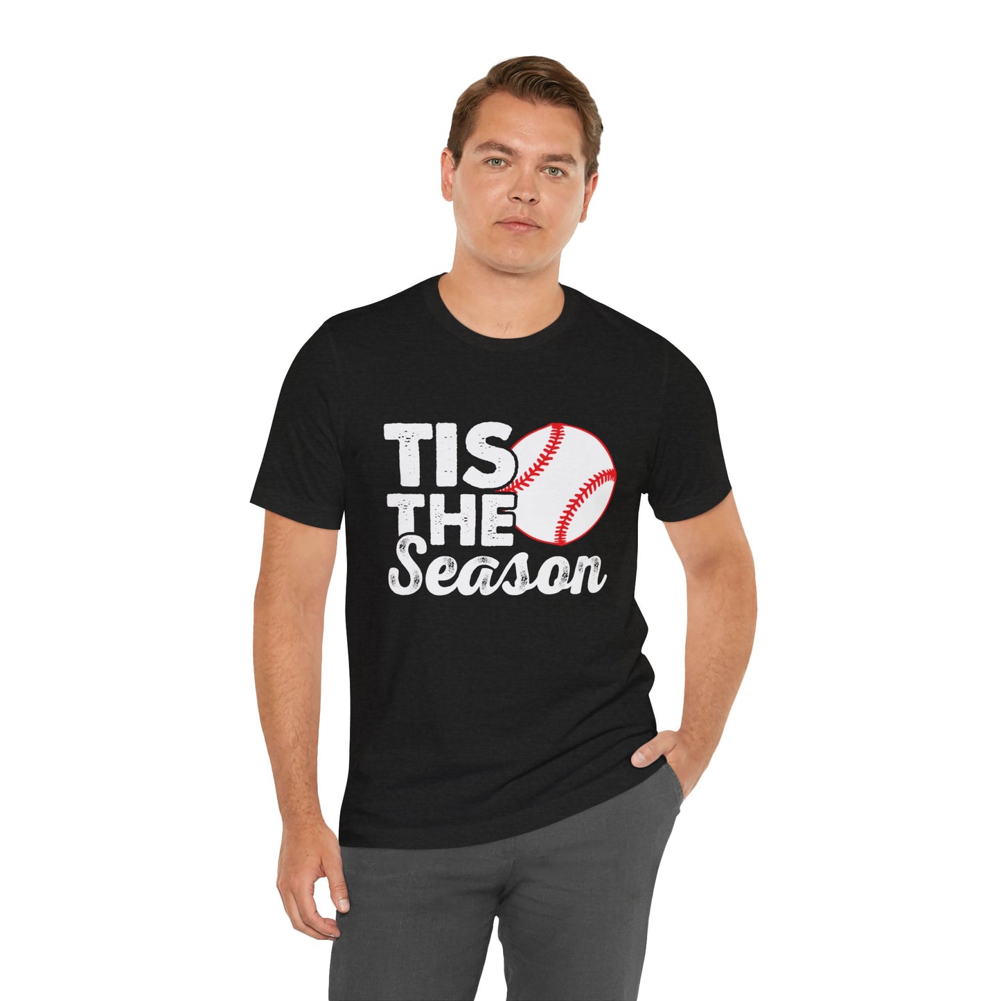 Tis the Season Baseball Adult Unisex Men's Women's Short Sleeve Shirt
