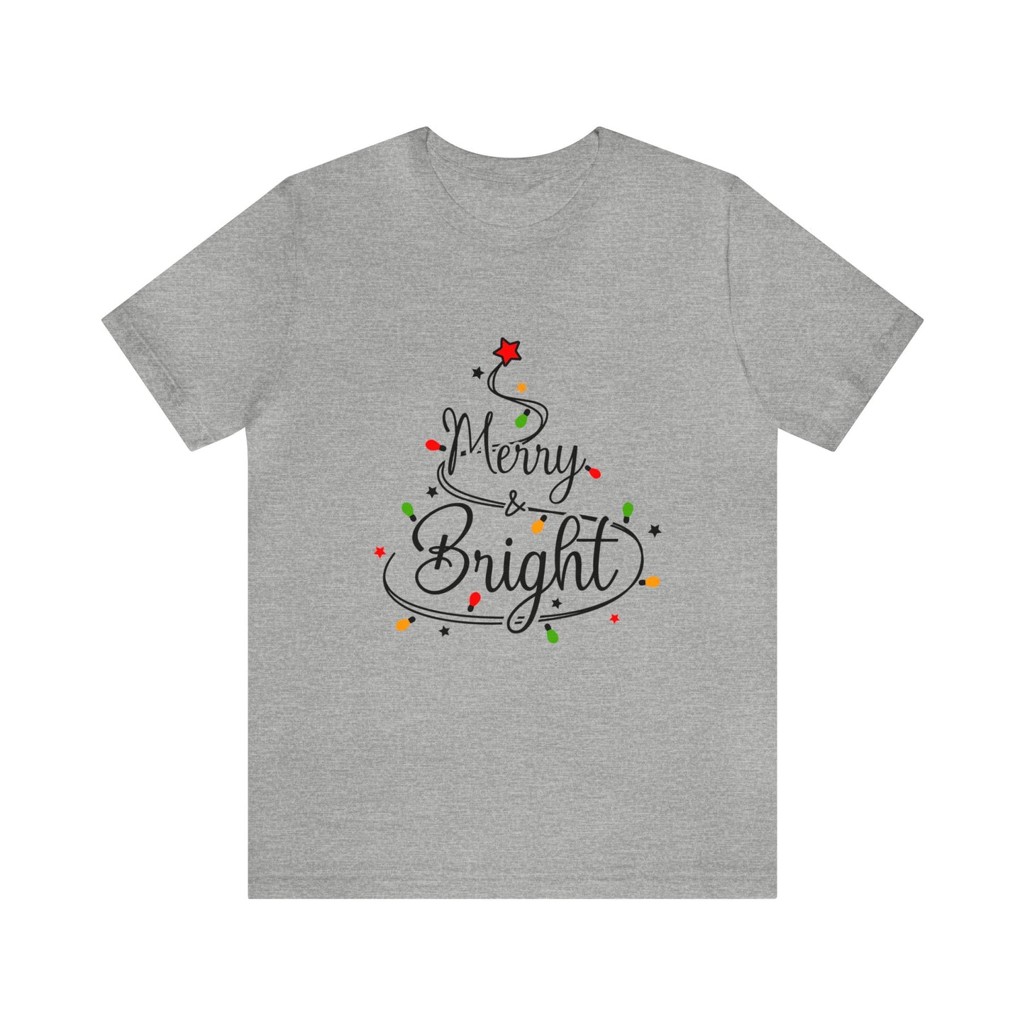 Merry & Bright Women's Short Sleeve Christmas Tree T Shirt