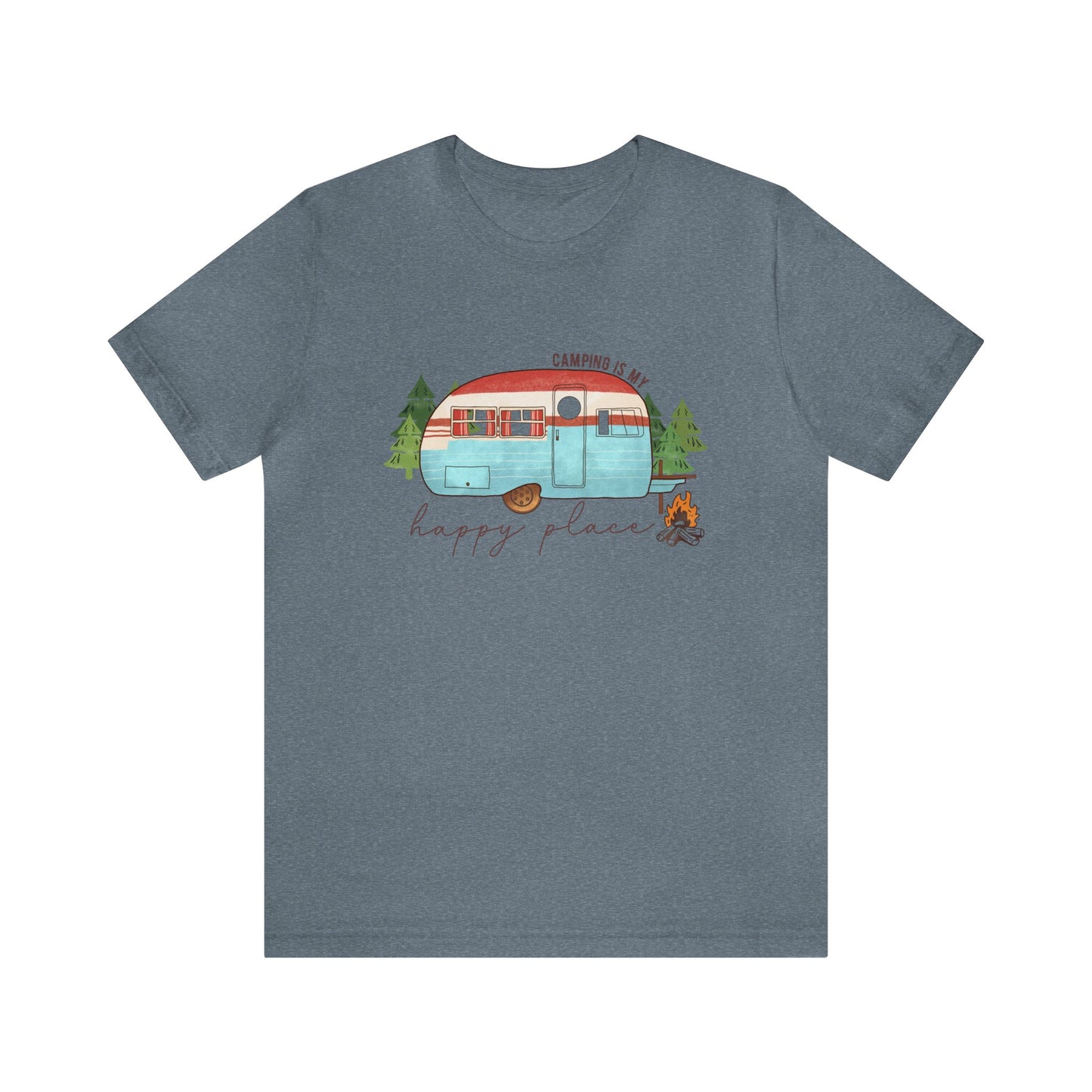 Camping is my happy place adult unisex Tshirt