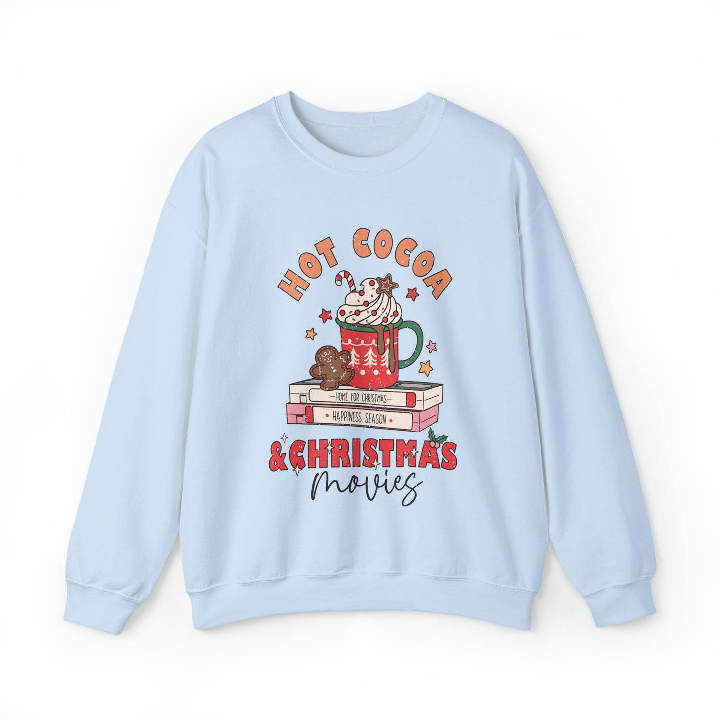 Hot Cocoa and Christmas Movies Women's Christmas Crewneck Sweatshirt