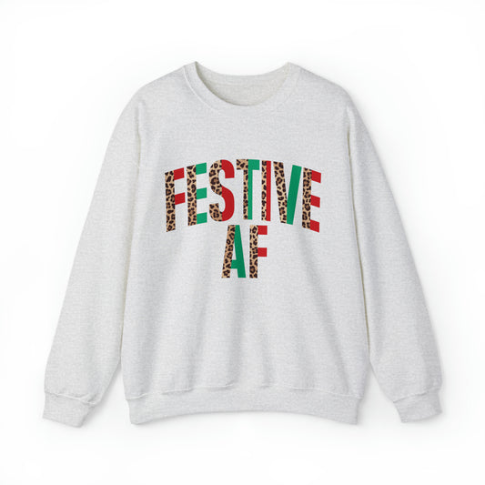 Festive AF Women's Christmas Crewneck Sweatshirt