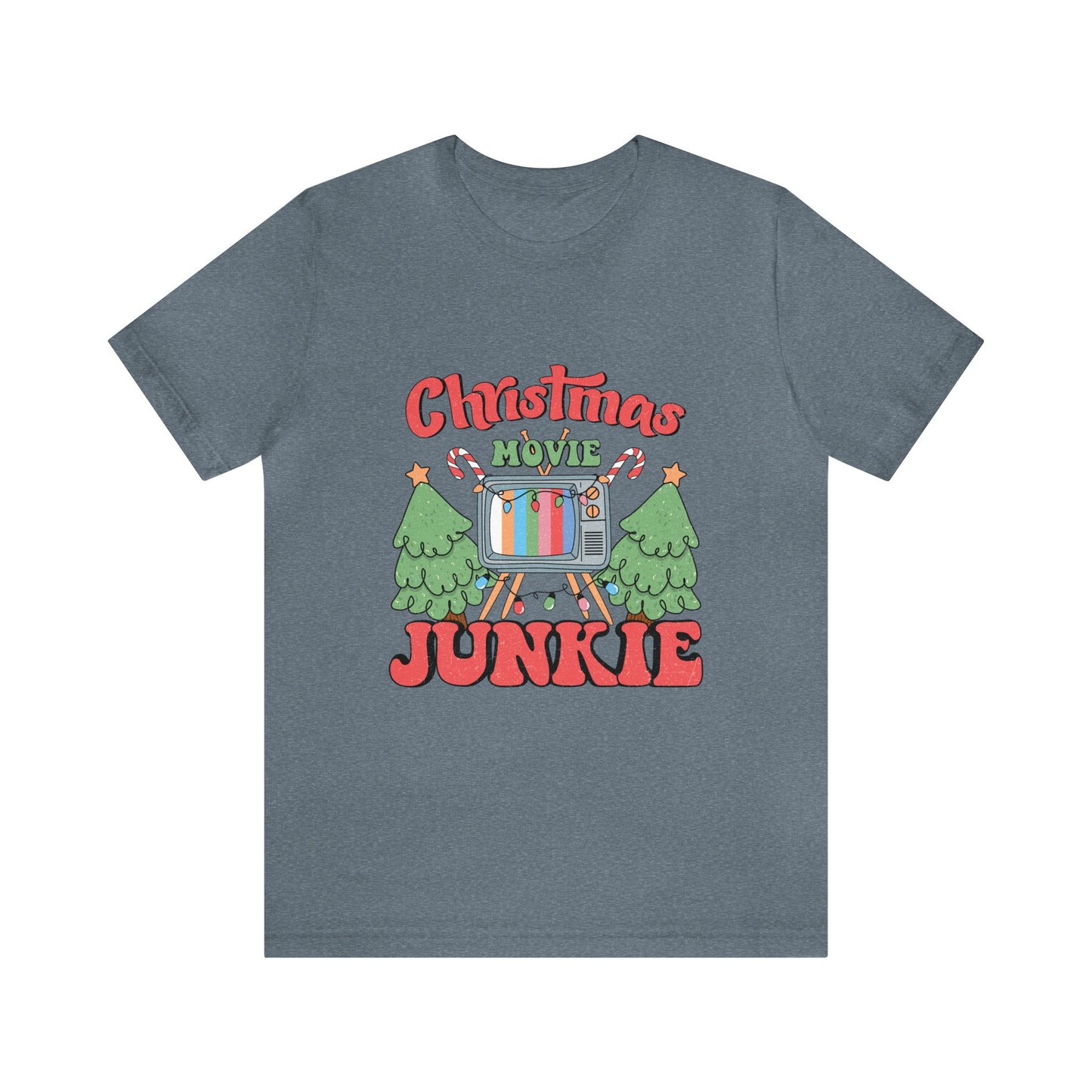 Christmas Movie Junkie Women's Short Sleeve Christmas T Shirt