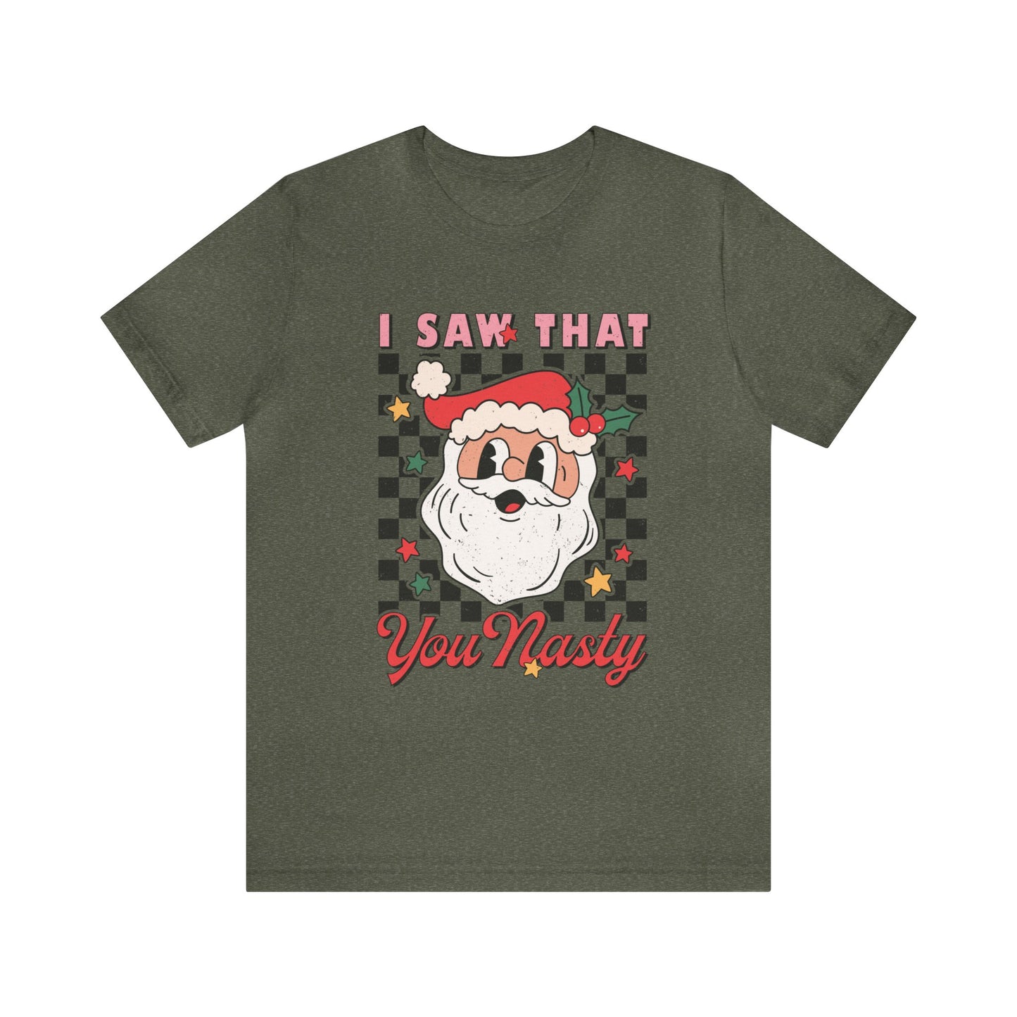 Funny Santa Women's Short Sleeve Christmas T Shirt