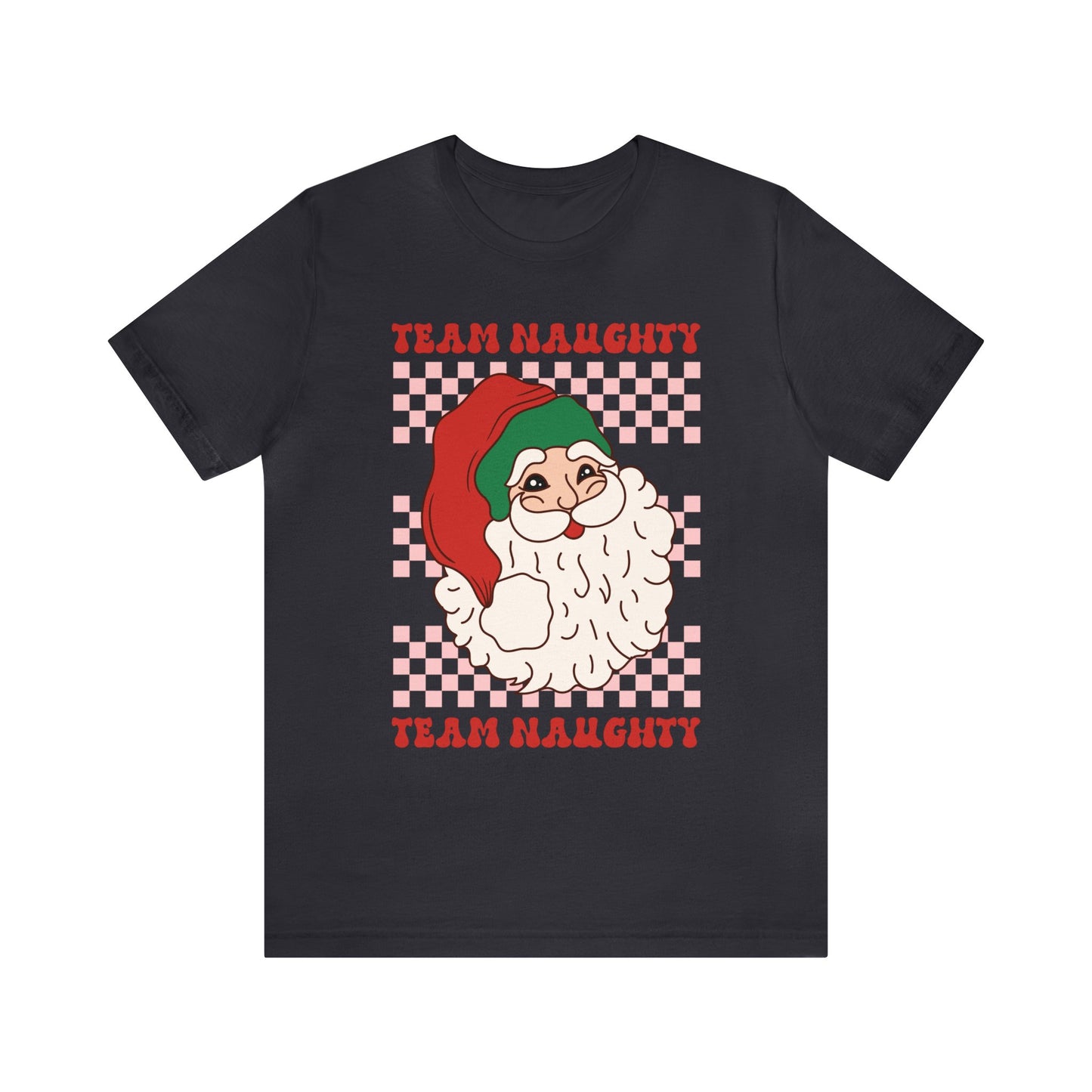 Santa Team Naughty Women's Funny Christmas Short Sleeve Shirt