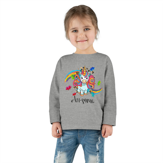 Autism Ausome Unicorn Toddler Long Sleeve Tee