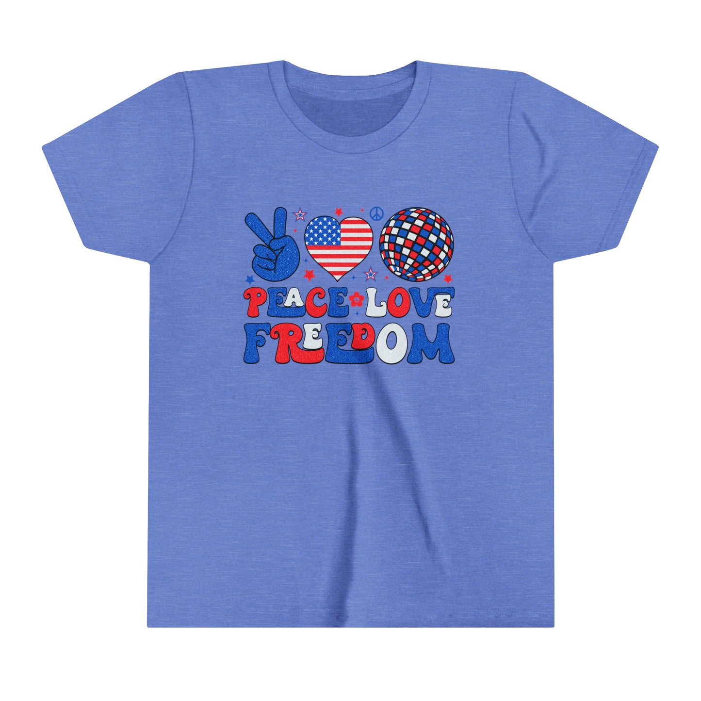 Peace Love Freedom 4th of July USA Youth Shirt