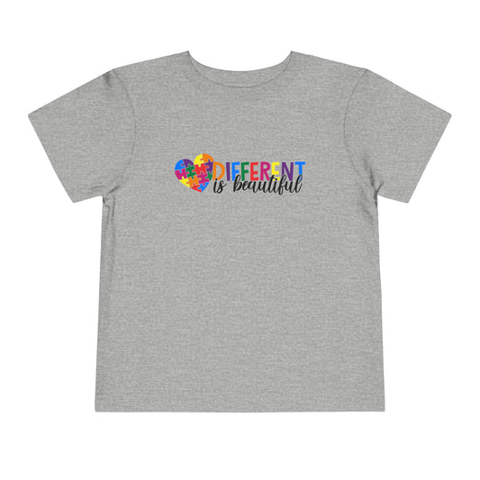 Different is Beautiful Autism Awareness Advocate Toddler Short Sleeve Tee