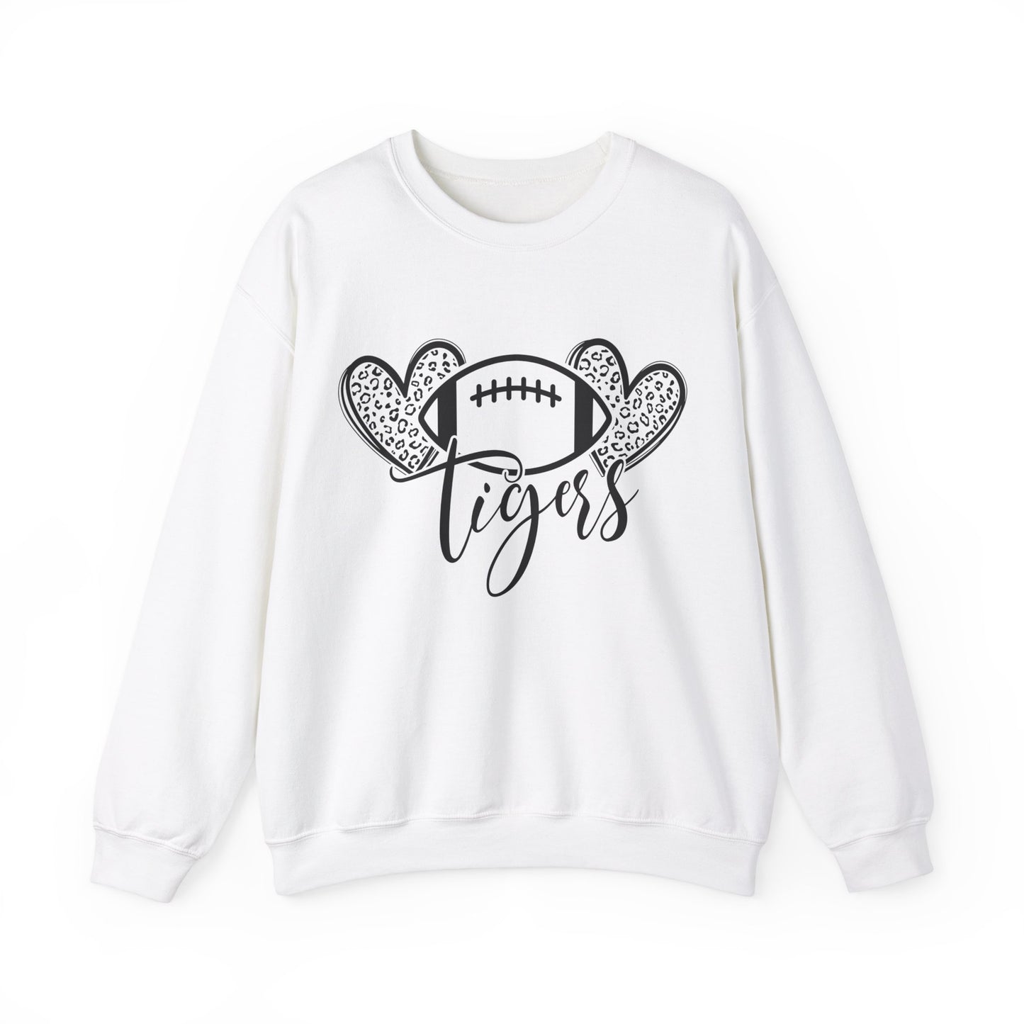 Tigers Football and Hearts Women's Crewneck Sweatshirt