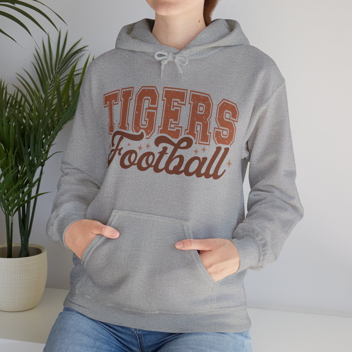 Tigers Football Adult Unisex Heavy Blend™ Hooded Sweatshirt