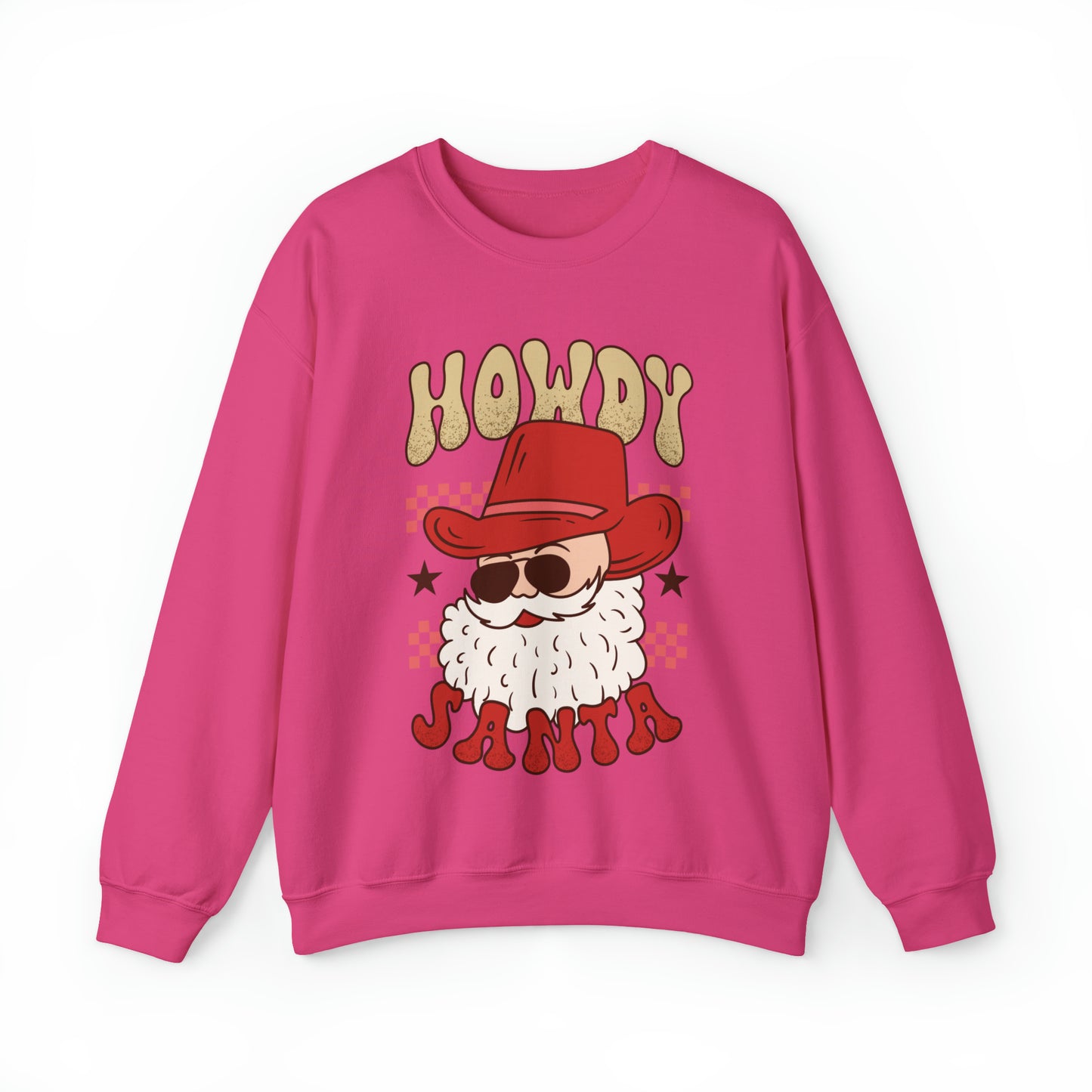 Howdy Santa Western Retro Women's Christmas Crewneck Sweatshirt