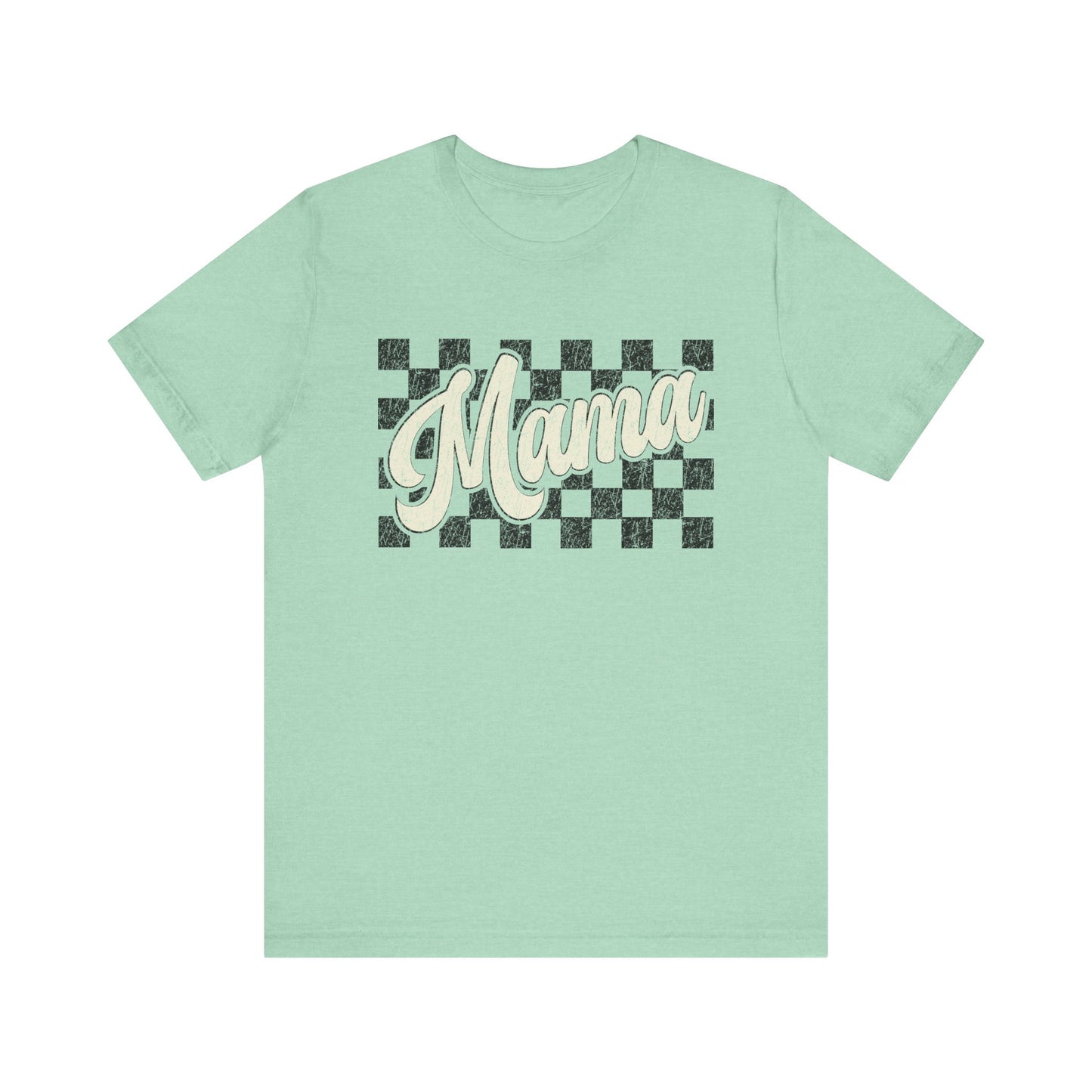 Mama Retro Checkered Short Sleeve Shirt