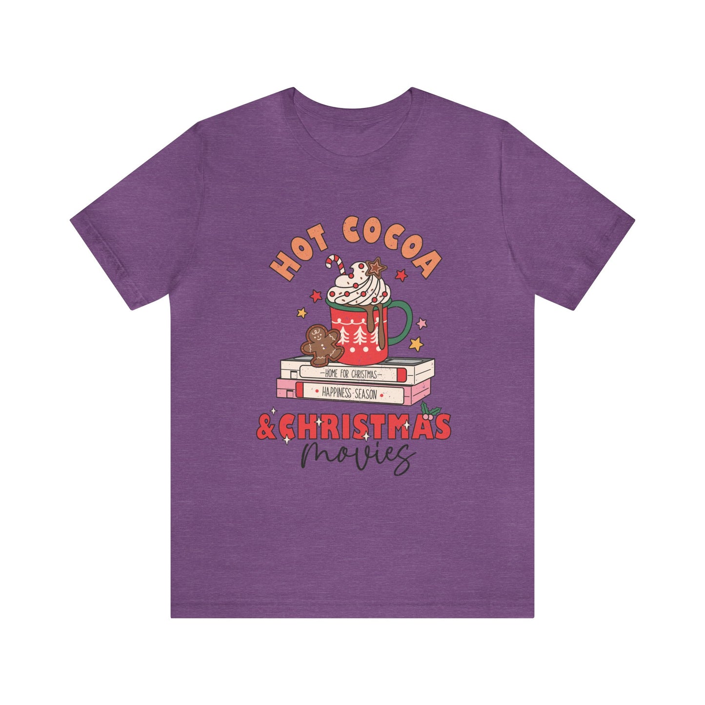 Hot Cocoa and Christmas Movies Women's Short Sleeve Christmas T Shirt