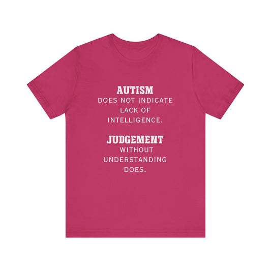 Autism Understanding Autism Awareness Adult Unisex Short Sleeve Tee