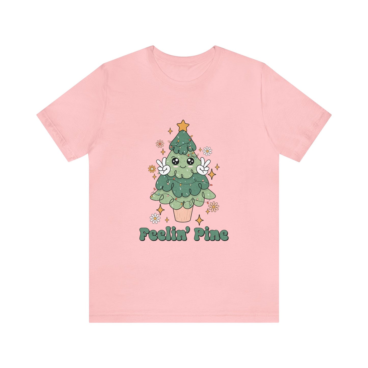 Feelin' Pine Women's Short Sleeve Christmas Tree T Shirt