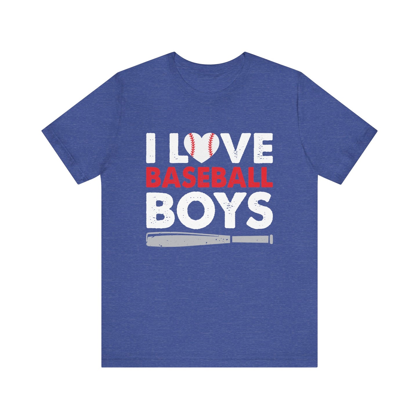 I Love Baseball Boys Women's Baseball Short Sleeve Shirt