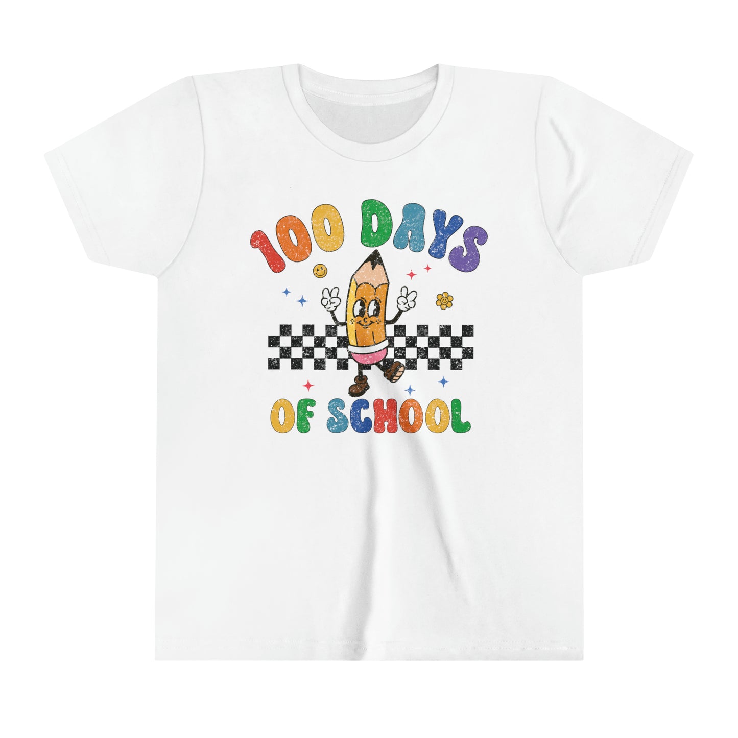 100 Days of School Youth Boy's and Girl's Unisex Short Sleeve Tee