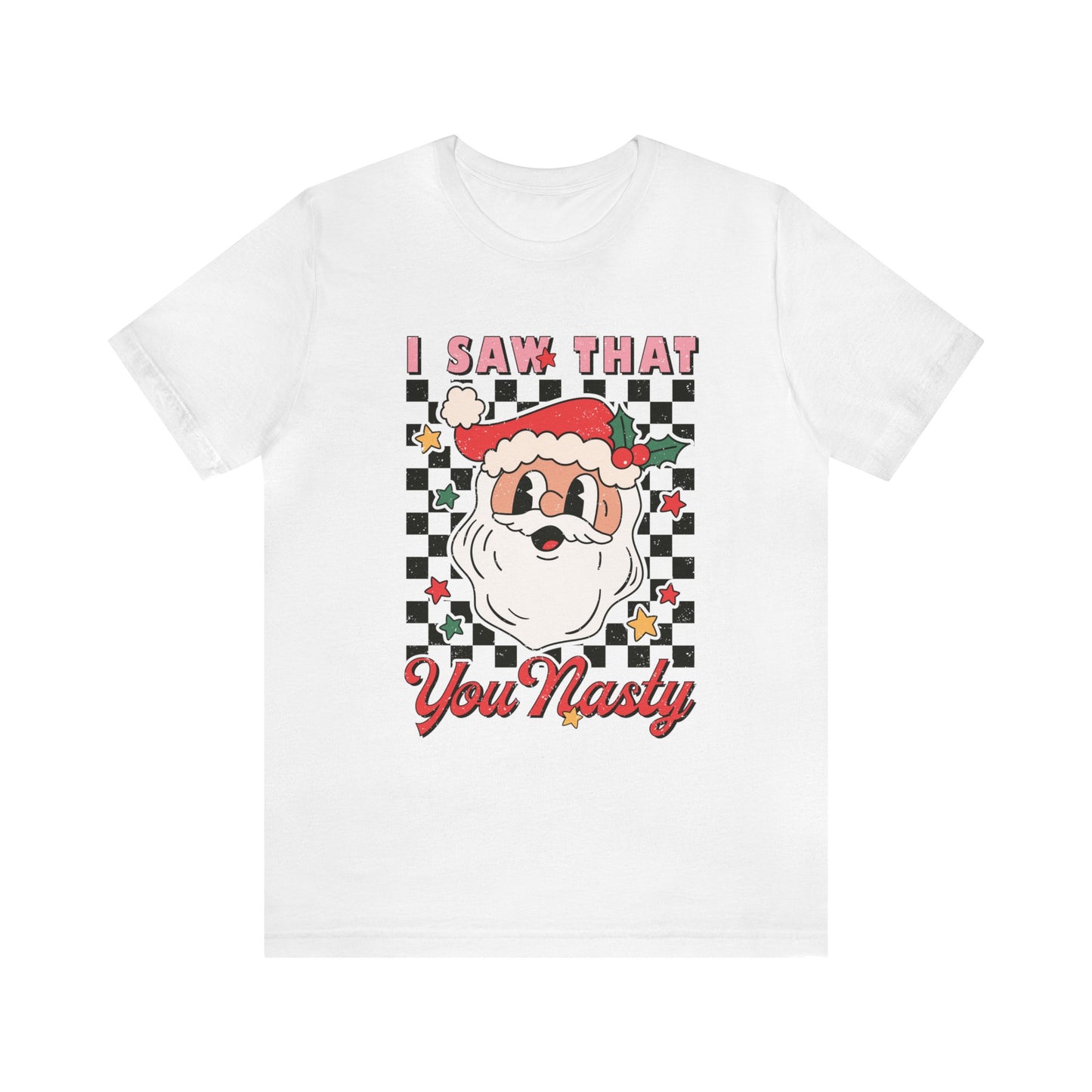 Funny Santa Women's Short Sleeve Christmas T Shirt