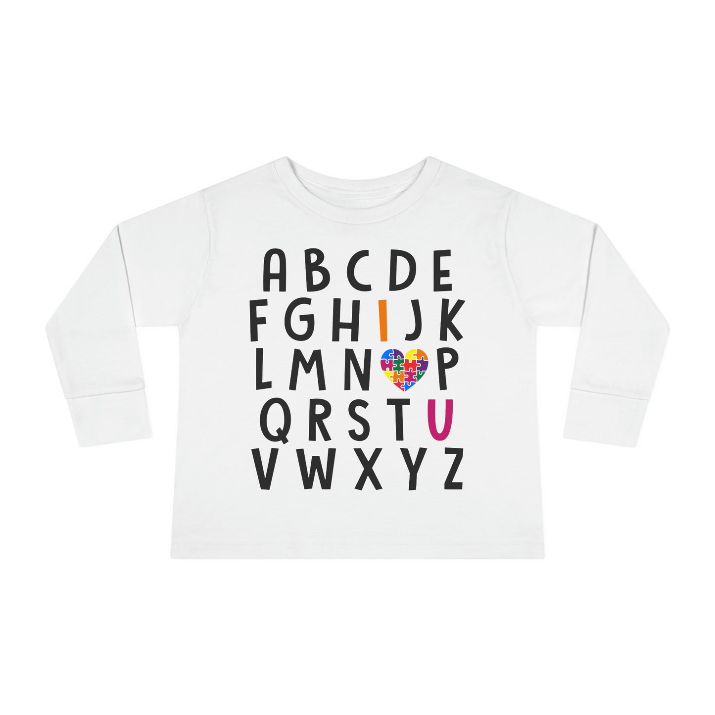 Alphabet Autism I <3 U Toddler Long Sleeve Tee