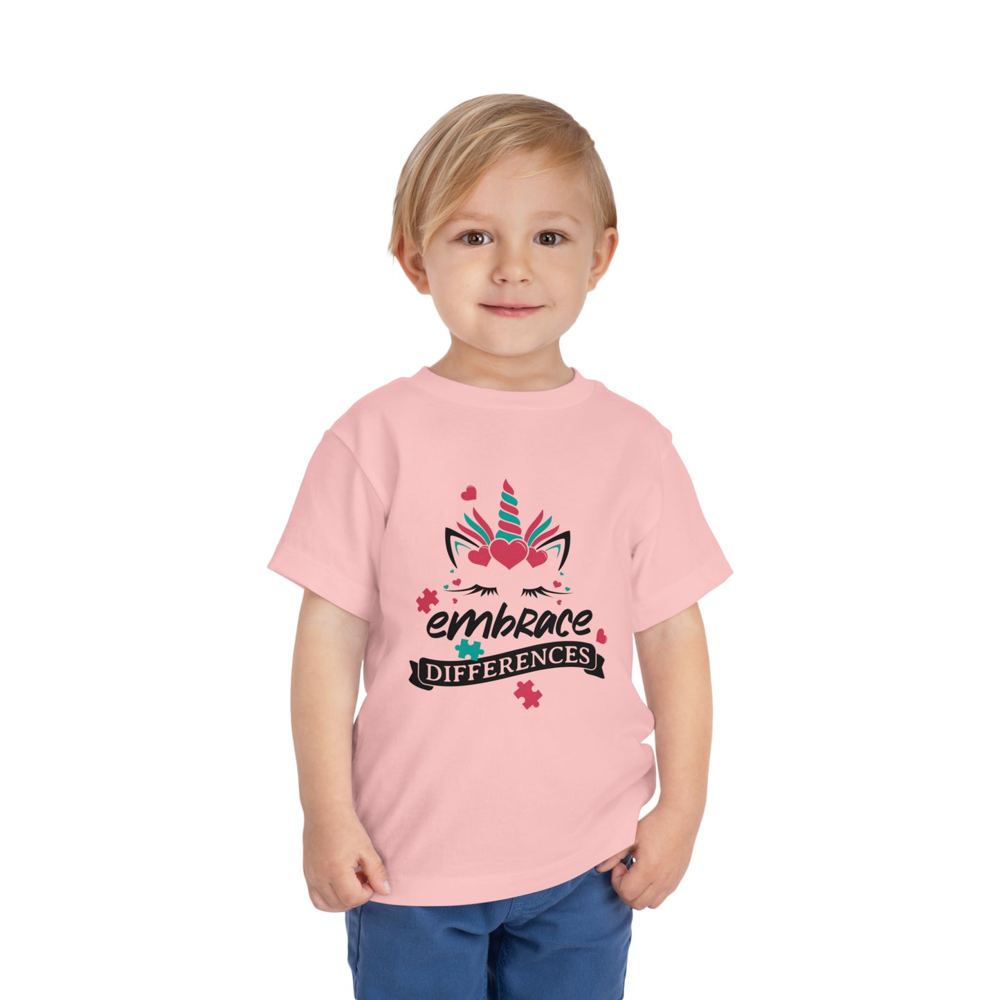 Autism Advocate Embrace Differences Toddler Short Sleeve Tee