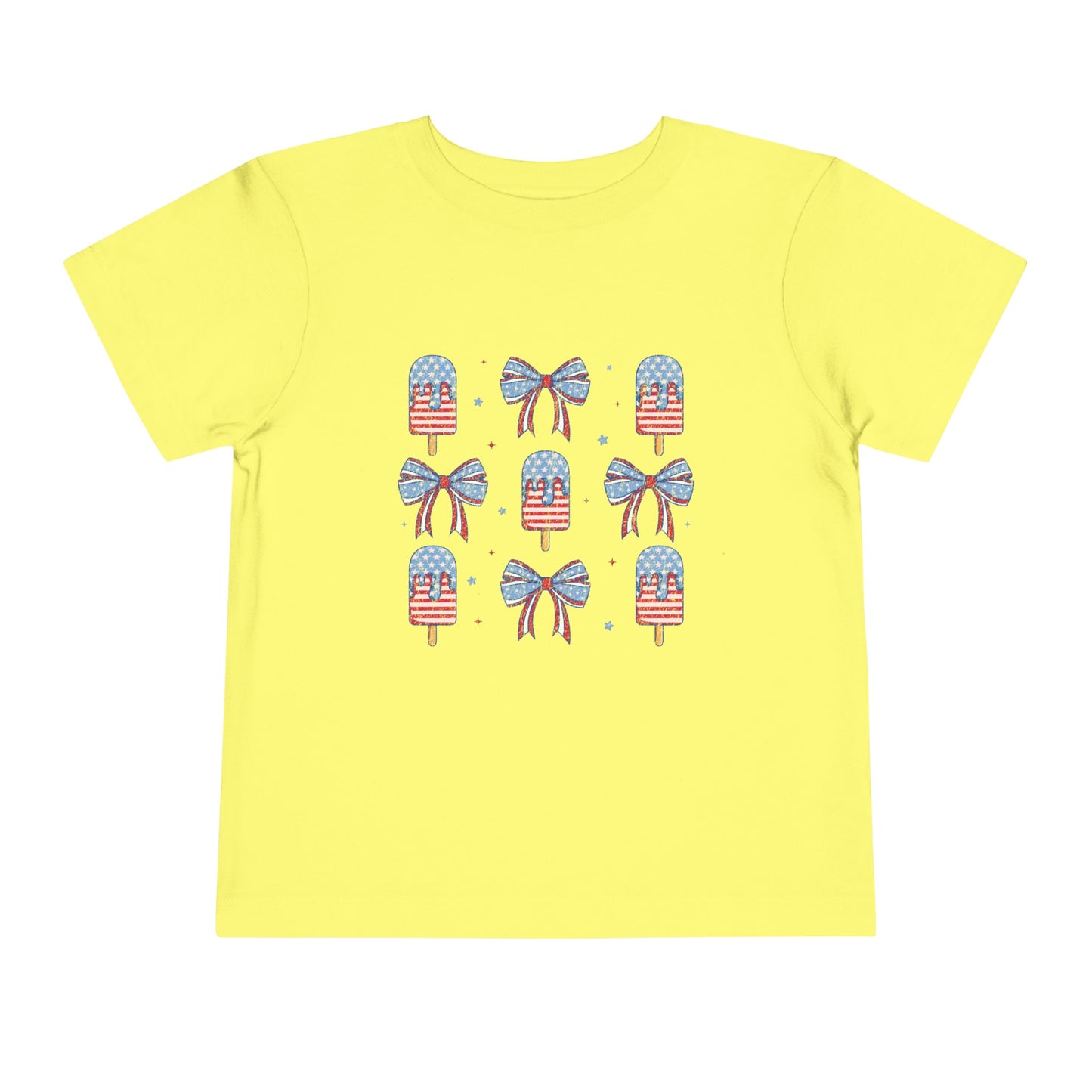 American USA Popcicles and Bows Toddler Short Sleeve Tee