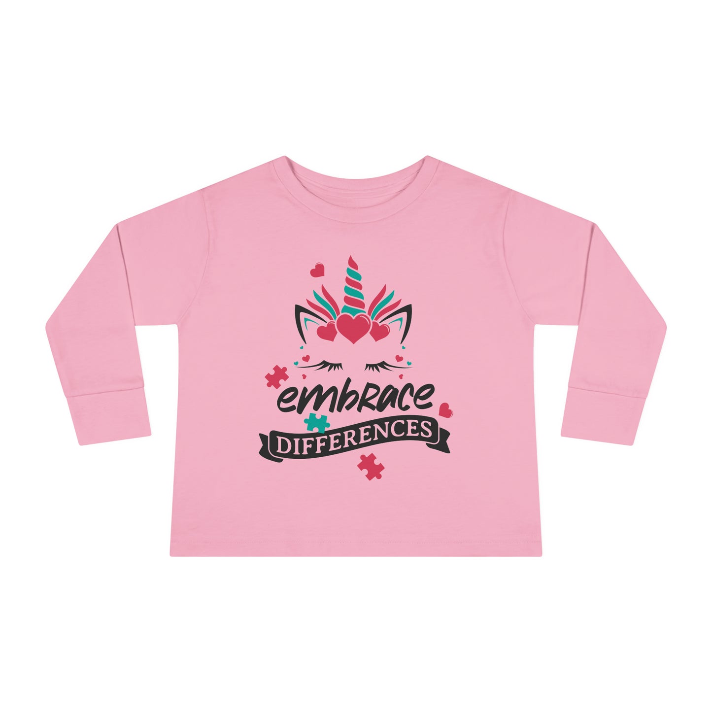 Embrace Differences Unicorn Autism Toddler Long Sleeve Tee