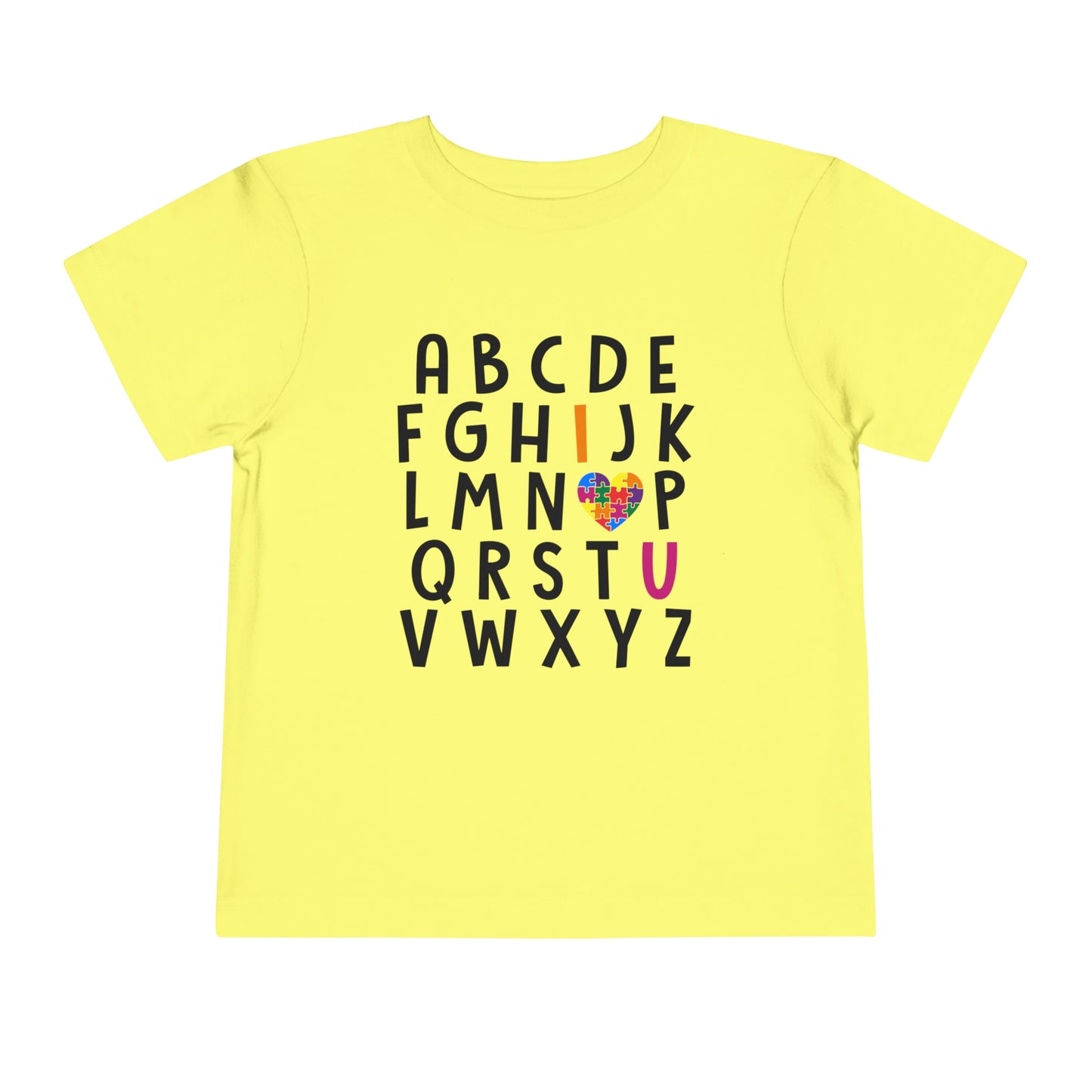 Alphabet I <3 U Autism Advocate Toddler Short Sleeve Tee