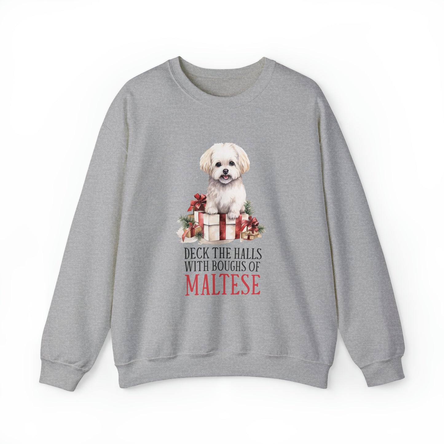 Maltese Dog Funny Crewneck Sweatshirt Women's