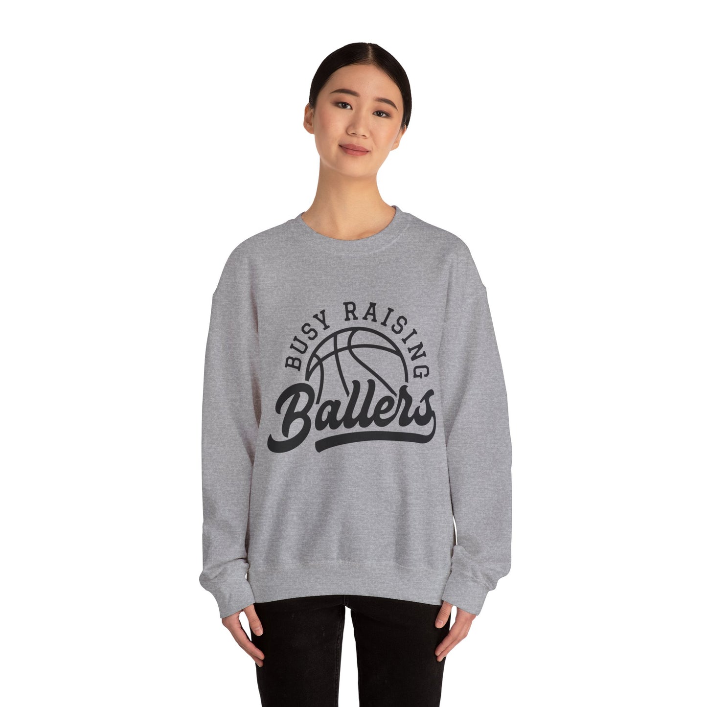 Busy Raising Ballers Women's Basketball Sweatshirt Basketball Mom