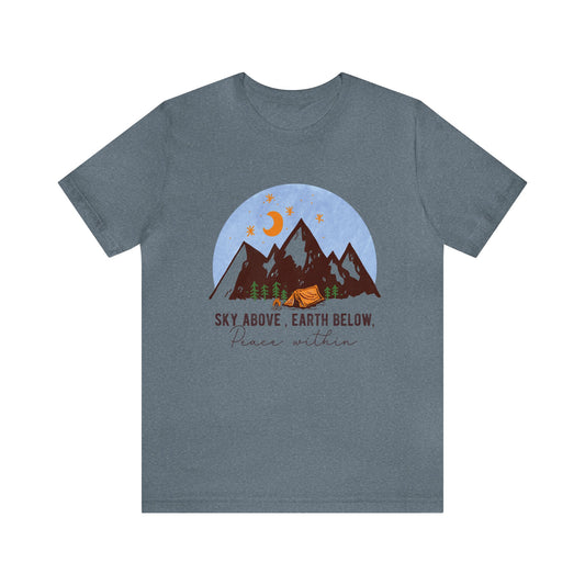 Camping peace within adult unisex Tshirt