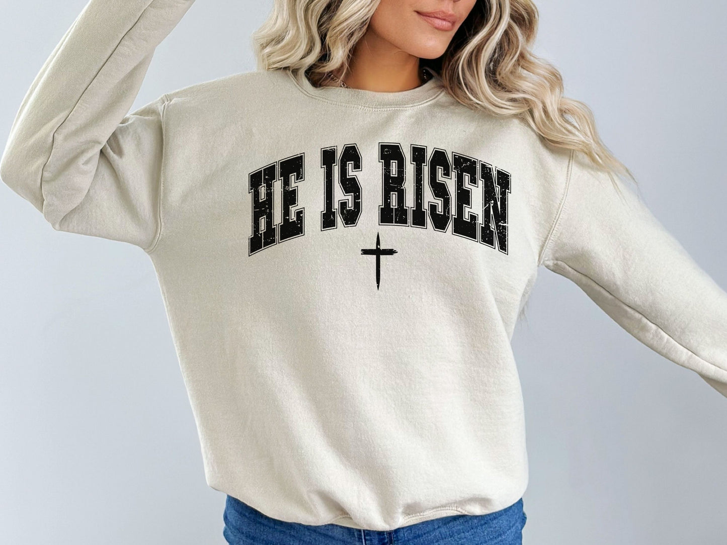 He is Risen Women's Easter Spiritual Sweatshirt